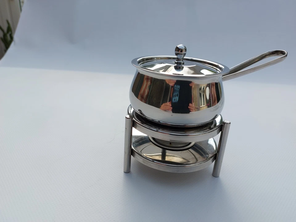 Butterpfännchen auf Stövchen Edelstahl - Bild 4 von 4