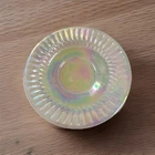 Cottage core Iridescent Saucer Federal Milk Glass Moonglow Vintage Diamond Point