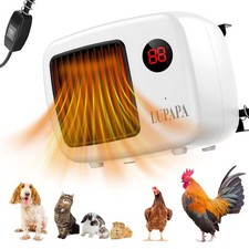 Thermostatic Dog House Heater with Anti-Bite Wires, Wall-Mounted Pet Heater w...