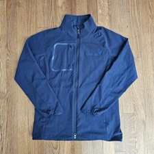 Chic fil a Employee Jacket Women Small Blue Soft Shell Full Zip Workwear Uniform