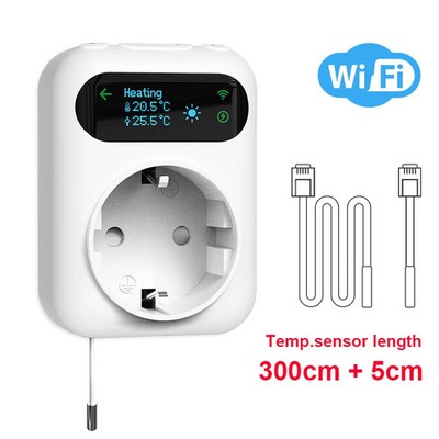 Tuya WIFI Digital Thermostat Socket 16A Outlet Plug Remote Temperature Controlle