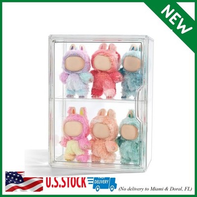 Display Case Compatible with Labubu POP MART, Acrylic Clear Display Box Shelf fo
