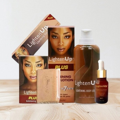 LightenUp PLUS Skin Brightening Body Lotion, Serum & Soap Set Daily Use