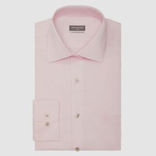  55 Van Heusen Men's Regular-Fit Pink Stretch Dress Shirt Size 16-16.5 32/33