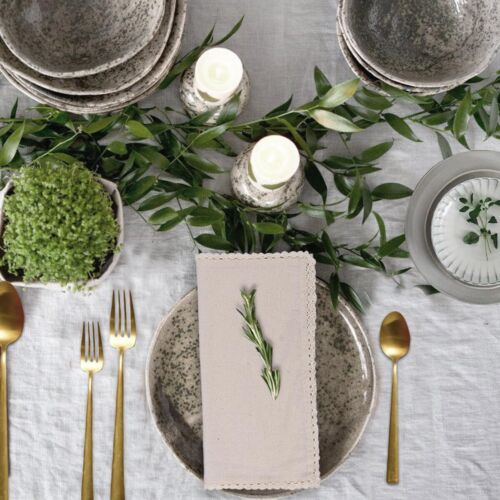 Dinner Cloth Napkins Cotton Linen 6 Pack Premium Quality Mitered Corners with... - Picture 3 of 6