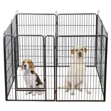 40" 8 Panel Detachable Exercise Fence Metal Dog Playpen Multiple Shap For Pet