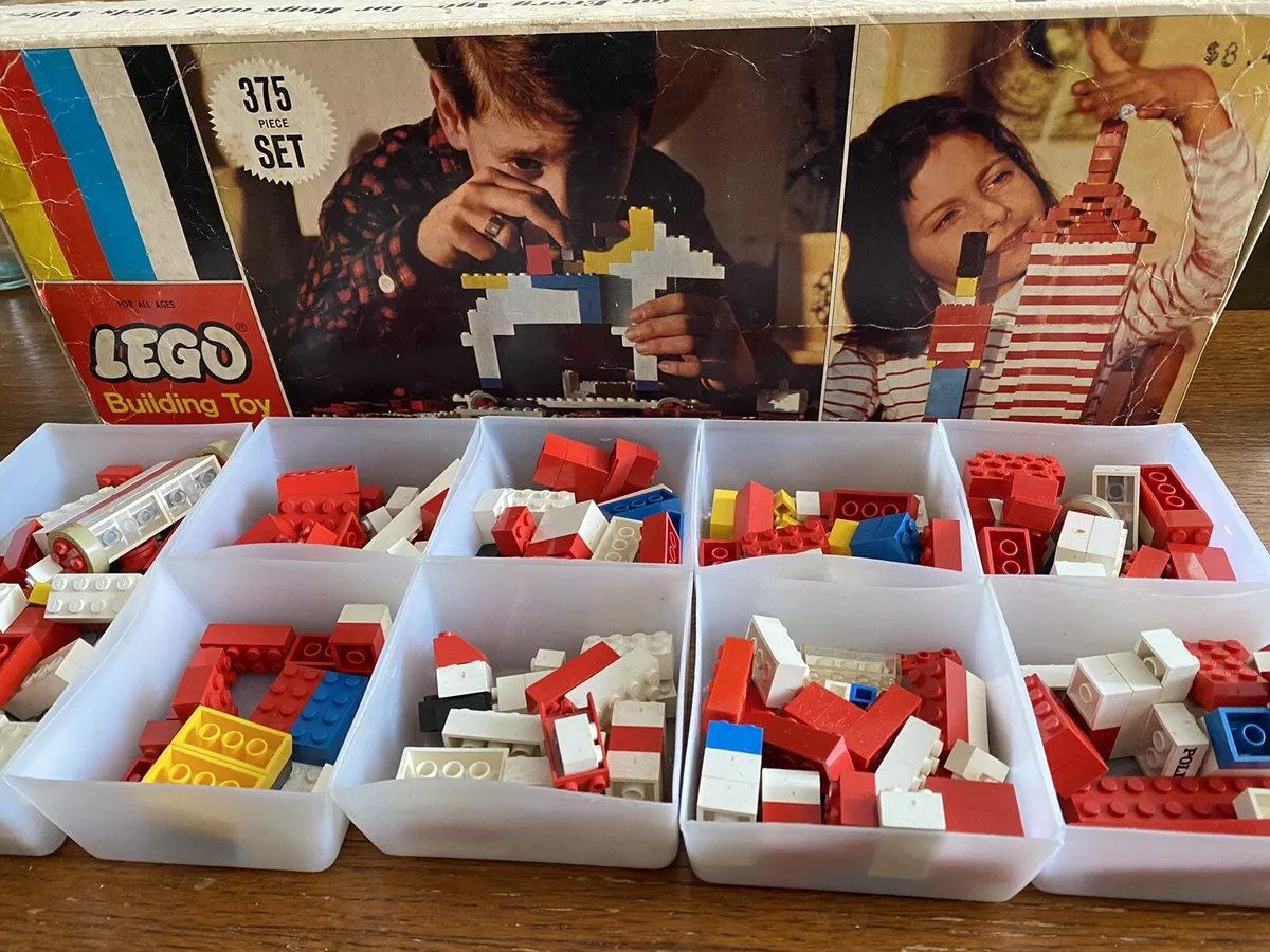 Vintage LEGO - 375 Deluxe Set - Original Plastic Insert Trays & Pieces.