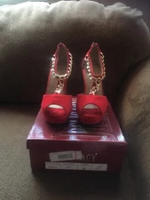 NEW WITH BOX - Ladies “Delicacy” Red Wedge Heels / Sandals - Size 7-1/2