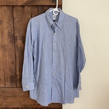 Tommy Hilfiger Ithaca Mens Large 16.5 32-33 Blue Button Front Dress Shirt
