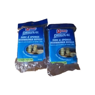 Two Packs Quickie Original Suds & Sponge Dishwasher Refill Pack 2 Count #161/164