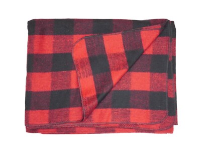 75% Wolle Decke Buffalo Plaid Karo Überwurf Teppich Rot & Schwarz Outdoor / Indoor Weich