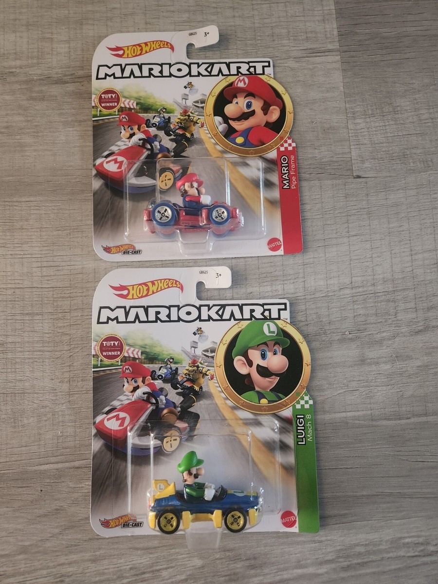 Hot Wheels Mario Kart (Luigi MACH 8, Mario Pipe Frame) | eBay