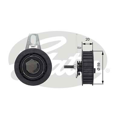 Gates T43108 Tensioner Pulley, Timing Belt For Alfa Romeo Lancia-image