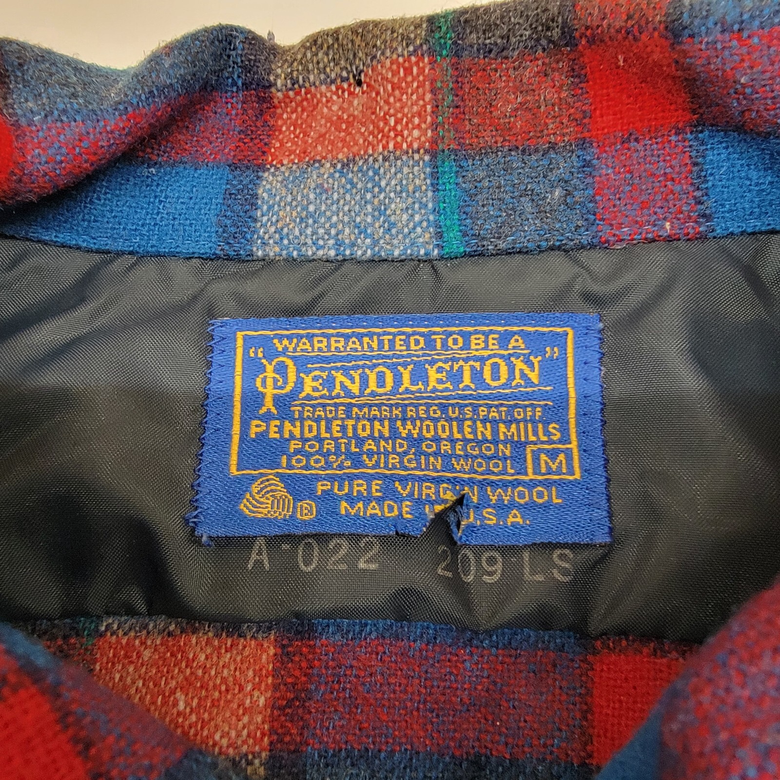 VTG Pendleton Flannel Plaid Wool Button Down Long… - image 7