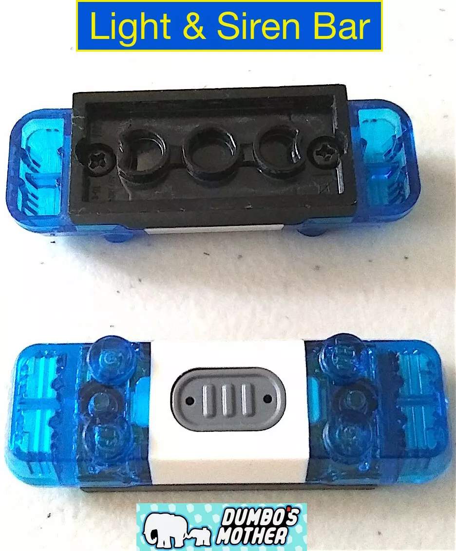 LEGO Light Siren Sound Bar 2x6x1 Police Fire Rescue Trans Dark