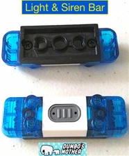 LEGO Light & Siren Sound Bar 2x6x1 Police Fire Rescue Trans Dark Blue 2x4 Base 