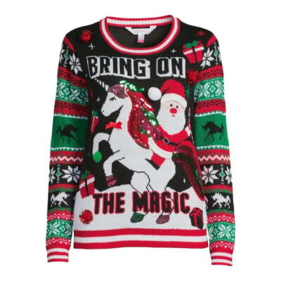 No Boundaries Junior's Christmas Sweater Size XXXL (21) Multicolor