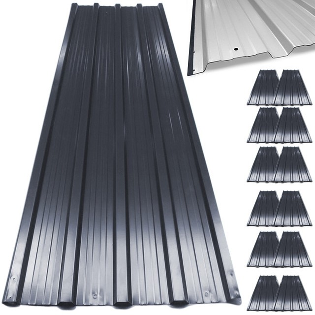 12x Roof Sheets Garage Shed Galvanized Corrugated Metal Roofing 129x45cm Uk