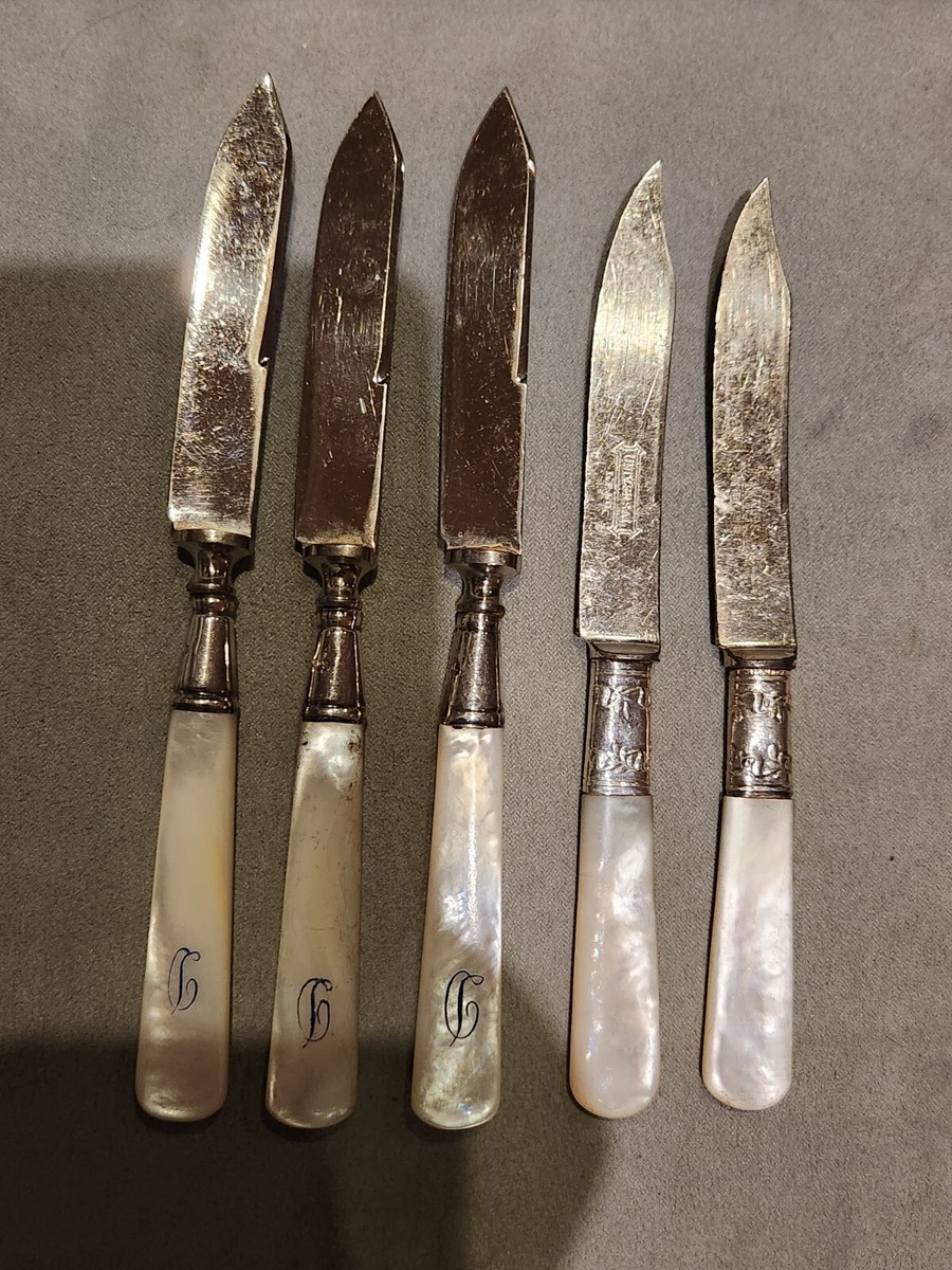 Mother-of-Pearl Handle Sterling Bread Butter Fruit Cheese Knife