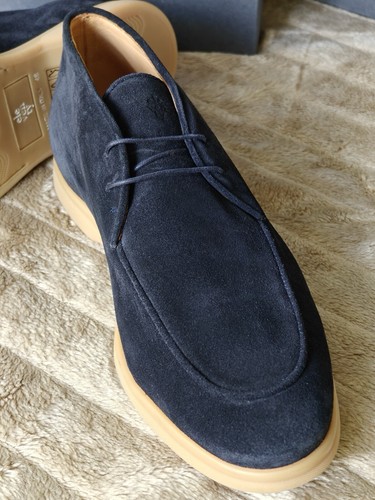 Eleventy Yacht Loafers Suede Shoes Walk EU 45 UK 11 US 12 Navy Blue Open Summer - Picture 9 of 9