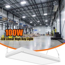 100W LED Linear High Bay Light Warehouse Factory Ceiling Hanging Fixture 16000LM