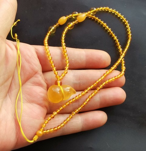 Amber Rose Gourd carved Natural Baltic 