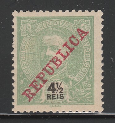 Portugal Kolonie INDIEN 1911 Republica 4 1/2r MH* Briefmarke A28P34F29197