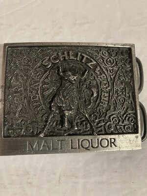Schlitz Malt Liquor Bull Logo Brass Belt Buckle