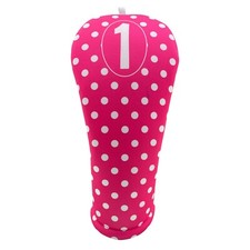 BEEJO  S Golf Club Headcover  Women  s Collection-Hot Pink  White Polka Dots