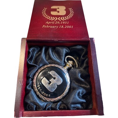Dale Earnhardt #3 1951-2001 Pocket Watch in Wood Display Case