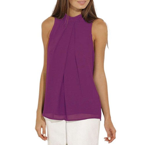 Women Tank Tops Sleeveless Summer Top Ladies Solid Color Party Casual Blouse - Imagen 12 de 33