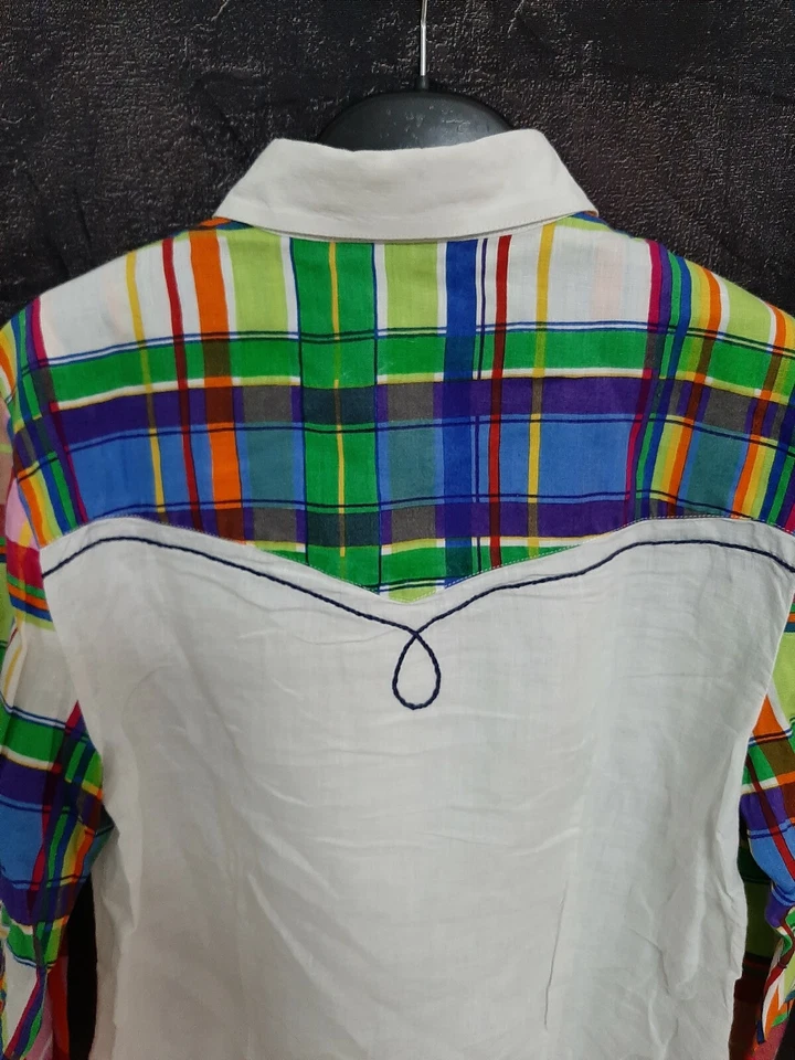 Byblos camicia jeans giacca jacket uomo men lino tg s shirt 90s vintage cawboy - Immagine 4 di 4