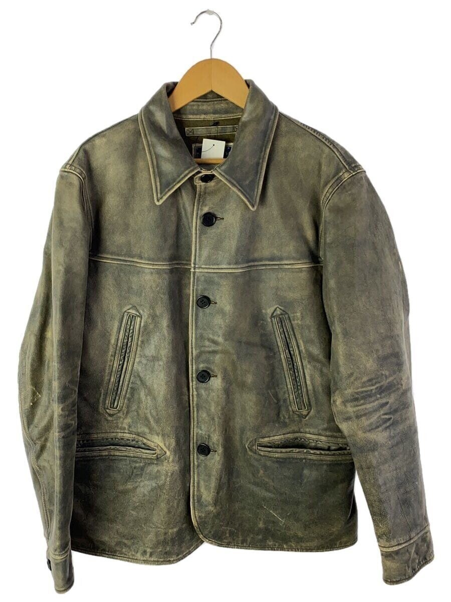Used RRL Indigo Leather Car Coat Size L Gray | eBay