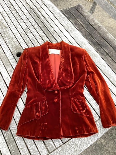 Vintage 1950s Marshall Fields Ted Stein S Velvet Steampunk Edwardian Blazer - Picture 8 of 16