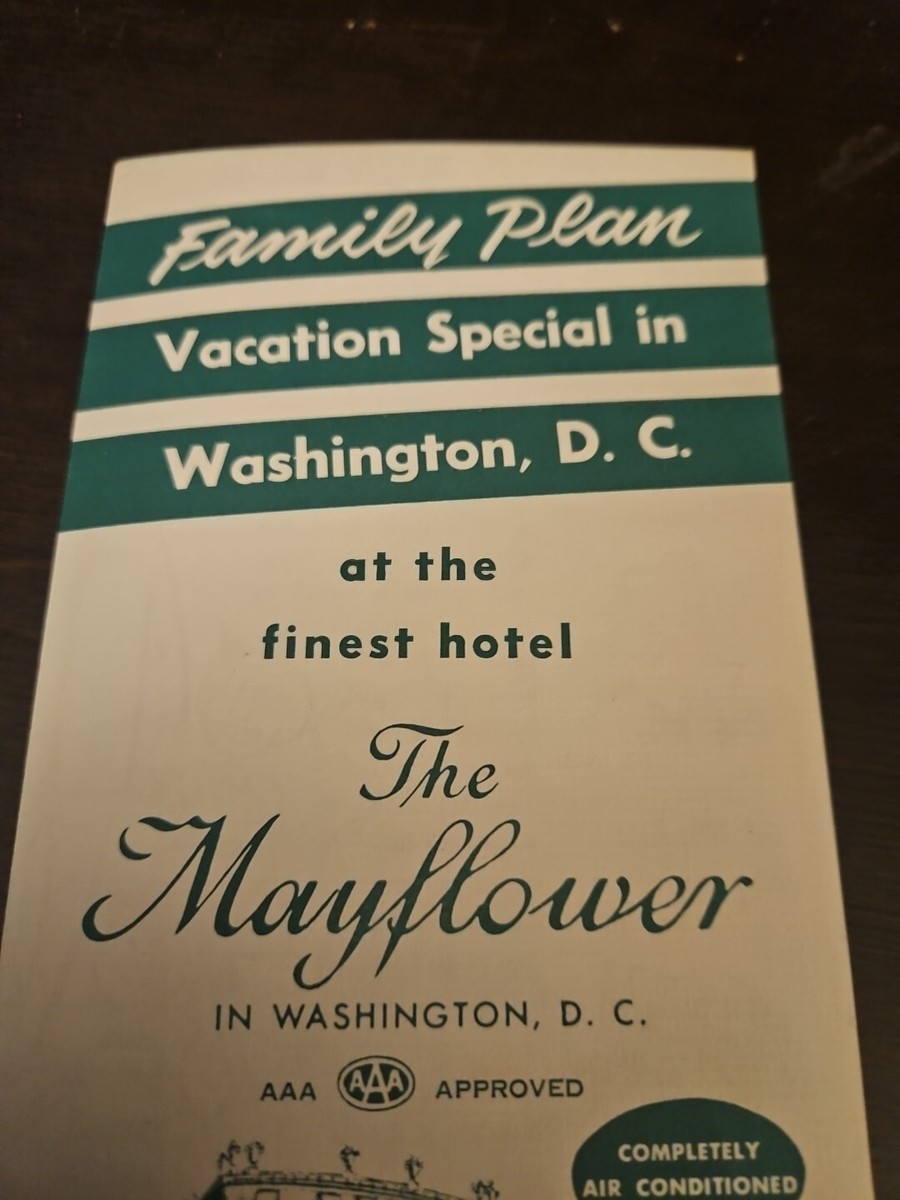 Vintage 1960s The Mayflower Hotel Washington DC Brochure | eBay