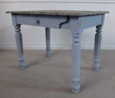 DISTRESSED FARM TABLE GREY FINISH, COTTAGE, FARMHOUSE KITCHEN ISLAND