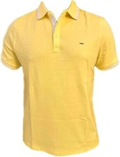 Michael Kors Men's Polo Shirt Sz S Short Sleeve Yellow Logo Soft 100 Cotton New