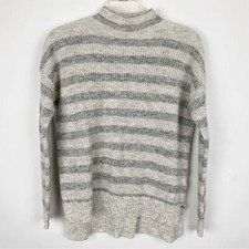 American Eagle Outfitters Gray Striped Mock Neck Pullover Sweater Size S Women