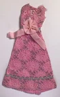 Vintage Barbie Doll Clothing Outfit  Lace Dress  Pink Flower Color