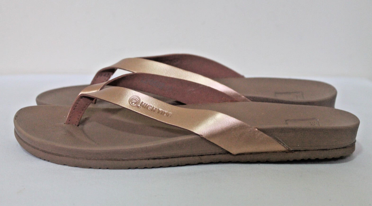 High Tide Rose Gold Size 11 Women's Arch Support Thong Flip Flops Sandals