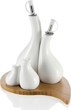 Brandani Menage oliera acetiera sale pepe porcellana bianca cod. 55452