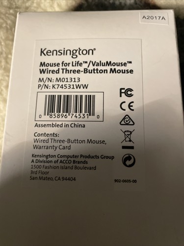 Kensington K745331WW Mouse for Life USB Wired 3-Button Mouse BLACK - Picture 2 of 2