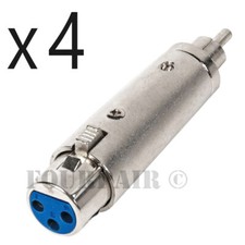 4 Pack - 3-Pin XLR Female to RCA Male Plug Audio Cable Microphone Mic Adapter
