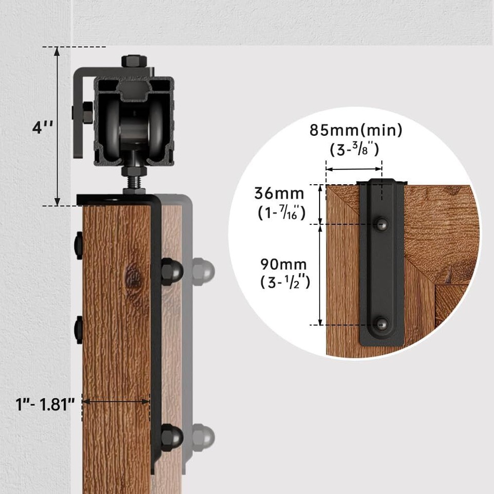 6FT-12FT Box Rail Hardware Heavy Duty Sliding Barn Door Track Wall ...