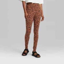 Women's High-Waisted Classic Leggings - Wild Fable - Brown Leopard Size Small