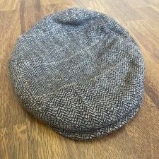 Vintage Newsboy 100% Wool Tan Plaid Cabbie Cap MADE IN USA Men’s M