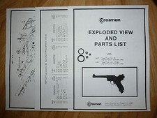 Crosman MK 1 2 Mark I Mark II -Seal Kit - Exploded View With Guide  Parts list