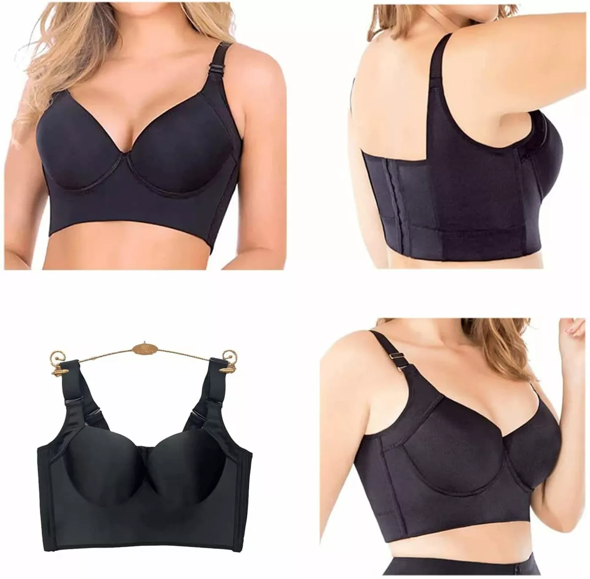 Women Deep Basket Bra Hide Back Fat Bra Sports Bra