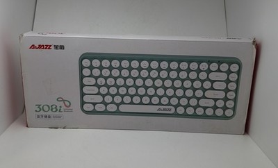 Ajazz 308i Black Round Key Cap Design Smart Power Saving Bluetooth Keyboard-BLUE