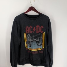 AC/DC 2003 We Salute You Music Rock Graphic Pullover Sweatshirt Black Size M
